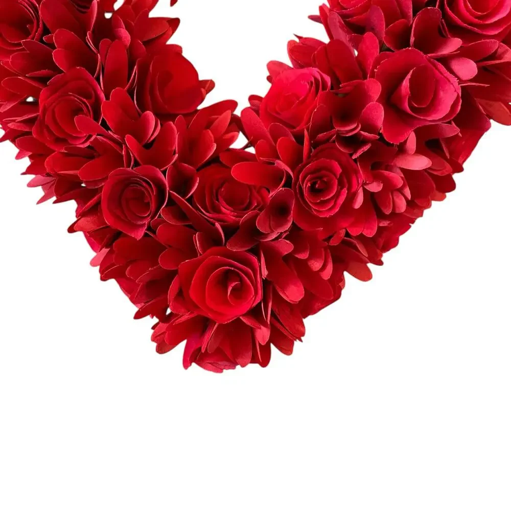 Martha Stewart Red Wood Curl Heart Wreath 20in Valentines Day Decor XO Love NEW